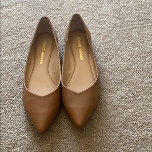 Audrey Brooke camel leather flats